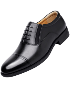 Qiangren Men's Formal Shoes - Jihua 3515 Three-Piece Business Leather Shoes for Workplace Commuting, Slip-On Commemorative Edition, Black, Size 41