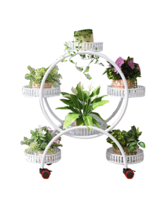 Anerya Iron Multi-Tier Rolling Plant Stand for Pothos, Living Room Balcony Floor Standing Mobile Indoor Shelf