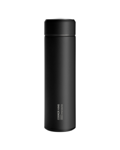 Cooker King Insulated Cup 316L Medical-Grade Stainless Steel Tea Strainer Portable Thermos Mug, Black, 490ml