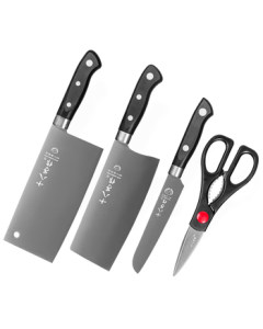 Shi Ba Zi Zuo Yangjiang Knife Set - 4-Piece Kitchen Knife Set with Slicing Knife and Fruit Knife SC-047