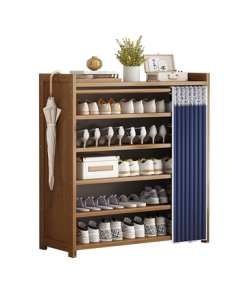Anerya Shoe Rack, Large Bamboo Entryway Shoe Cabinet with 6 Tiers (70cm), Multi-functional Storage Organizer for Home, Hallway Entryway Cabinet