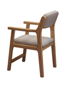 Huazhou Solid Wood Backrest Armchair Adjustable Height Chair for Home Dining Room Study Office Chair in Natural Wood Color