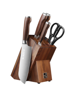 Zhang Xiao Quan Chun Wood Six-Piece Knife Set, Including Chef Knife, Cleaver, Utility Knife, Fruit Knife, and Sharpener D31090100