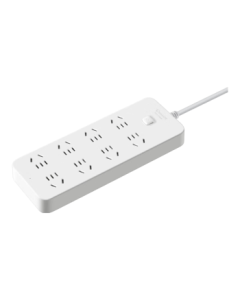 BULL Power Strip with Overload Protection, 8-Outlet Extension Cord with Master Switch, 3 Meters Long, 3C Certified for Home/Dorm/Desktop Use