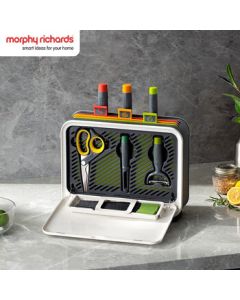 Morphyrichards Cutting Board and Knife Set with UV Sterilization, Drying, Anti-Mold, Classified Baby Food Chopping Board, Knife Holder, Chopstick Container, and Cutting Board (Upgraded Model MR1002)