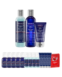 Kiehl's Men's Skincare Set: 250ml Facial Fuel Energizing Face Wash + 250ml Ultra Facial Oil-Free Toner + 75ml Facial Fuel Energizing Moisture Treatment for Men | Hydrating & Moisturizing [Mid-Autumn Festival Gift Box]