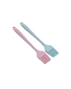 Xidien High-Temperature Resistant Silicone Basting Brush for BBQ, Home Kitchen Baking Brush, Pancake Brush - Large Pink Brush + Green Brush