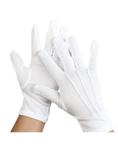 Zhongaoda Ceremony Gloves Host Command White Gloves Polyester Ceremony Three-Rib White Gloves (10 Pairs)