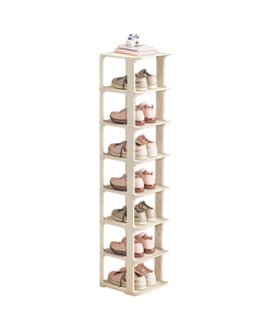Anerya Simple Shoe Rack, Multi-Layer Space-Saving Standing Shoe Cabinet for Home, Dormitory, and Entryway, Warm White 8-Tier