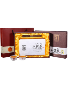 Baishaxi Tea Anhua Dark Tea Tianfu Tea Three-Year Aged Golden Flower Fu Brick Tea 1KG Mid-Autumn Festival Gift Box with Gift Bag