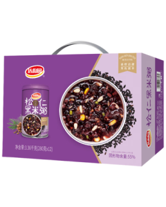 Daliyuan Pine Nut Black Rice Porridge Instant Breakfast Congee Eight-Treasure Porridge Mid-Autumn Festival Gift Canned 280g*12 Whole Box Ready-to-Eat Gift Set