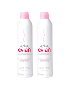evian Natural Mineral Water Facial Spray 300ml*2, for Sensitive Skin, Hydrating & Moisturizing, Makeup Setting & Toner Bulk Pack