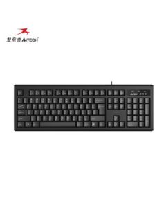 A4TECH WK-100 Wired Keyboard, Membrane Keyboard for Office Typing, Universal 104-Key Keyboard for Laptops and Desktop Computers with USB Interface, Black