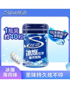 Stride Ice Burst Sugar-Free Chewing Gum, Mint Flavor, 40 Pellets (56g) Bottle, Candy & Snack, Fresh Breath