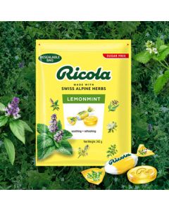 Ricola Lemon Mint Sugar-Free Throat Soothing Drops, Bulk Pack for Sharing, 342g