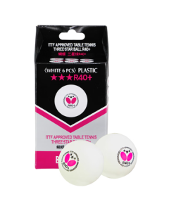 Butterfly 3-Star Table Tennis Balls 6-Pack Professional Competition Balls R40+ White