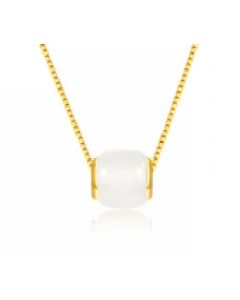 Pure gold and Tian jade pendant