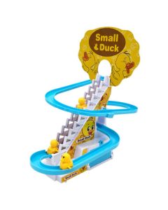 Hershey Children's Early Education Tabletop Toy - Electric Light and Sound Climbing Stairs Track Slide with 6 Little Yellow Ducks