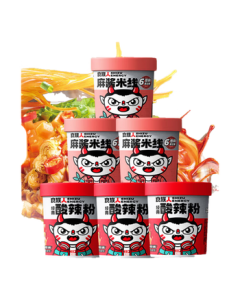 Spicy Vermicelli*3 + Sesame Rice Noodles*3 Combo Pack (6 Cups) - Instant Rice Noodles, Snack, Midnight Meal