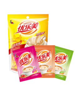 Youlemei Milk Tea Powder 22g x 10 Bags Original, Wheat, Strawberry 3 Flavors Breakfast Afternoon Tea Instant Beverage