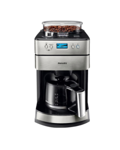 PHILIPS Fully Automatic Drip Coffee Maker for Home/Office with Built-in Grinder, Compatible with Whole Beans and Ground Coffee, Practical Gift - HD7751