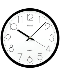 Uranus (Telesonic) Wall Clock - Modern Minimalist Quiet Round Quartz Wall Clock Q7703-2 Black 35cm