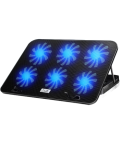 ICE COOREL A9 Black Laptop Cooling Pad - Computer Stand / Laptop & Tablet Cooling Rack / Foldable Cooling Mat / Adjustable Speed Display Riser Desk / Fits up to 17 Inches