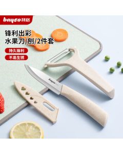 BAYCO Stainless Steel Fruit Knife Set, 2-Piece Household Portable Peeler and Peeling Tool CJTZ-999
