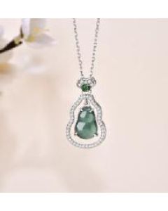 Jade gourd necklace S925 silver