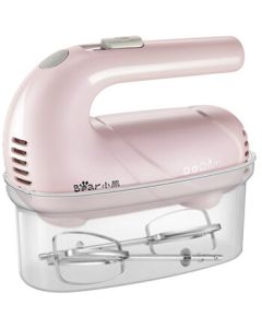 Bear Handheld Electric Egg Beater, Mini Whisk for Egg Whites and Cream, Baking Storage DDQ-A01G1 Pink with Dustproof Storage Box