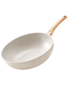JingDong JingZao Frying Pan, 30cm Flat Bottom Non-Stick Wok with Granite Coating, Compatible with Induction Cooker and Gas Stove, Lid Not Included