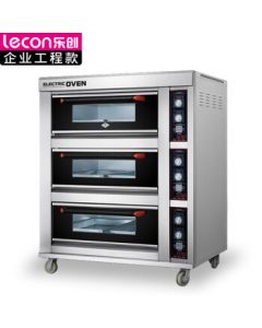 Lecon Commercial Oven Rotary Knob Cake Bread Baking Electric Oven Three Layers Six Trays LC-JG-DK60 [All-inclusive Price]