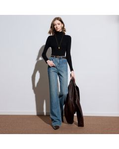 Sancai 2025 Autumn New Flared Jeans Washed Bell Bottoms Casual Pants Commute Z