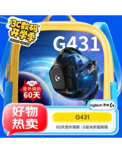Logitech G431 Gaming Headset with Virtual 7.1 Surround Sound, Noise-Canceling Mic for Apex, FPS Positional Audio - Compatible with Delta Force Operations