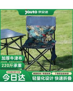 Jingantu Outdoor Folding Chair with Backrest, Small Stool, Sketching Chair, Beach, Road Trip, Camping, Fishing Chair in Camouflage