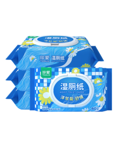 Cherish Flushable Wet Wipes for Intimate Hygiene, Antibacterial Toilet Tissue, 40 Sheets * 4 Packs