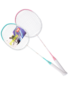 DHS (Double Happiness) Badminton Racket Set with Shuttlecocks - Training & Match Rackets for Adults, Kids, and Students - 2 Rackets with Anti-Wear Coating