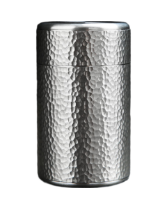 Gold-Inlaid Jade Tea Caddy, Pure Tin Tea Storage Canister, Airtight Metal Tin Can with Gift Box Packaging φ55*95mm