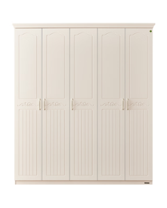 QuanU Furniture Korean Pastoral Bedroom Wardrobe, Home Furniture Finished Wardrobe, Hanging Wardrobe, Large Wardrobe, Closet, Five-Door Wardrobe