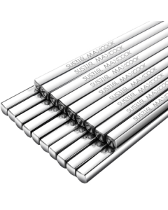Maxcook 316L Stainless Steel Chopsticks, Pack of 10, Square 23.5cm, Anti-Slip, Heat-Resistant, Durable MCPJ079