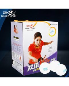 DOUBLE FISH V40 White No-Star V40+ Winged Bucket Training Table Tennis Balls, Seam Balls, 100-Pack