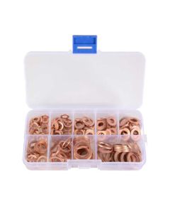 Chenxuan Industrial Products Copper Washer Set, Flat Washer, Sealing Washer Kit, Oil Plug O-Ring Seals, Unit: Piece, M5-M20 (300pcs Set)