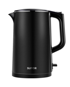 SUPOR Electric Kettle, 1.7L Large Capacity Double-Layer Anti-Scald Hot Water Kettle with Seamless 304 Stainless Steel Inner Pot, Model SW-17J419