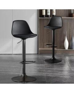 Huakai Star Bar Stool High Stool Adjustable Bar Chair with Backrest, Large Base BY520 Black