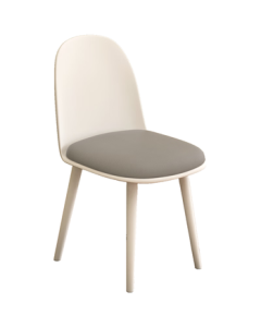 Fanshe Dining Chair - Compact Backrest Chair for Small Spaces, Nordic Padded Conference Chair, Set of 1