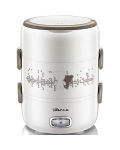 Bear Electric Lunch Box 3-Tier Plug-in Stainless Steel Cooking, Steaming, and Heating Lunch Box 2L for Office Workers DFH-S2358 Supports Drop Shipping