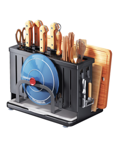 Shuaishi Kitchen Knife Holder, Multi-functional Storage Rack for Knives, Cutting Board, Pot Lid, and Chopsticks