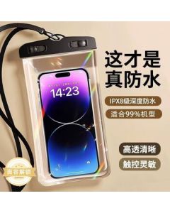 Carleo Large Waterproof Phone Pouch with Neck Strap, Touchscreen Compatible Underwater Case for Swimming, Diving, Cycling, Delivery, and Waterproof Photography - Universal Fit for Apple, Huawei, Xiaomi - Black