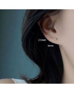 Stud Earrings S925 Silver Ball Diameter 2mm
