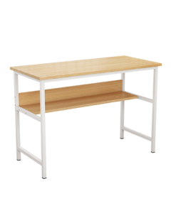 Shuaili Computer Desk, Study Room Simple Home Office Desk with Bookshelf for Laptop, 100*50, Natural Color SL17041D